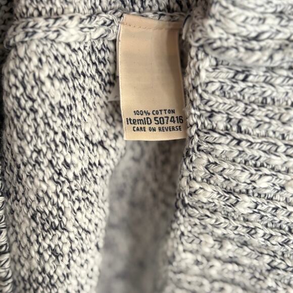 LL Bean Womens Marl Knit Sweater M Black White L.L. Bean Academia Prep - Picture 3 of 6